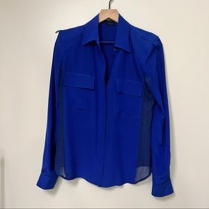 Tom Ford 100% silk blouse with sheer size paneling sz 40 / L
